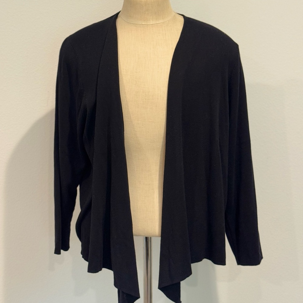 NIC+ZOE Black Open Front Cardigan